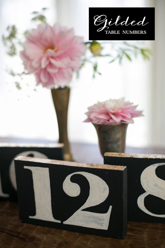 gilded table numbers diy