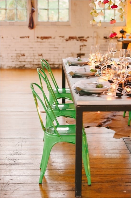 green wedding chairs