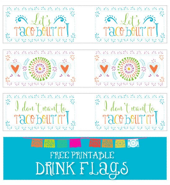 free printable drink flags