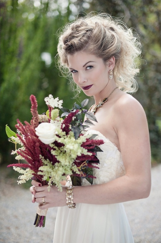 green red and white bouquet