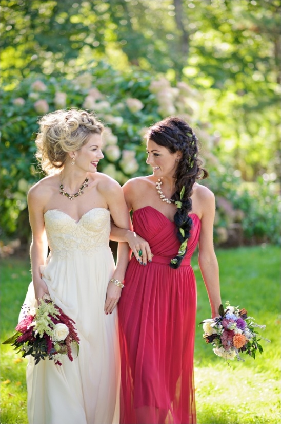 red maid of honor dress