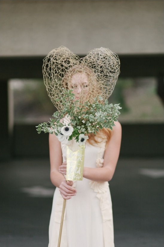 wired heart wedding bouquet