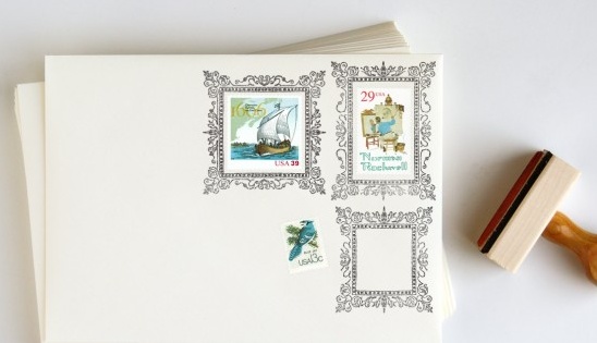 Postage Stamp Rubber Stamp Picture Frames