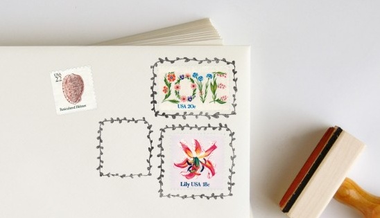 Postage Stamp Rubber Stamp Picture Frames