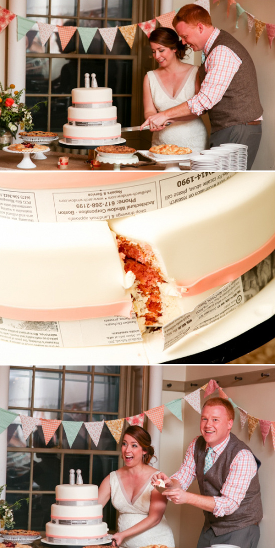 its a girl surprise pink wedding cake