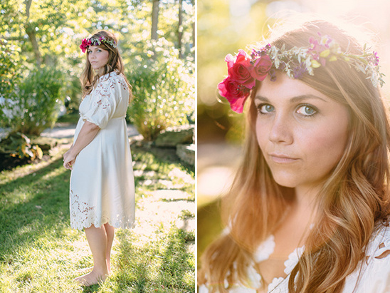 sun kissed bridal looks with floral crown