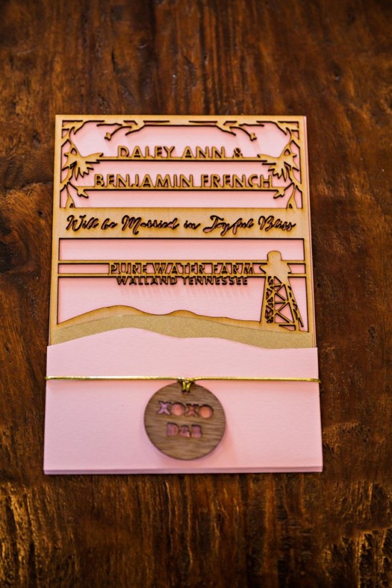 Wedding invitation card for Daley Ann and Benjamin