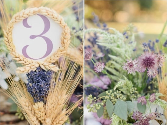wheat framed table number idea