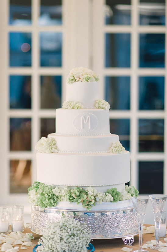 classic monogramed wedding cake