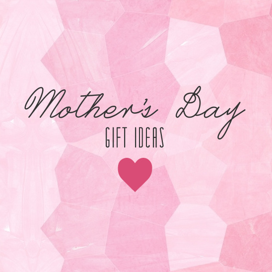 Mothers Day gift ideas with pink heart background