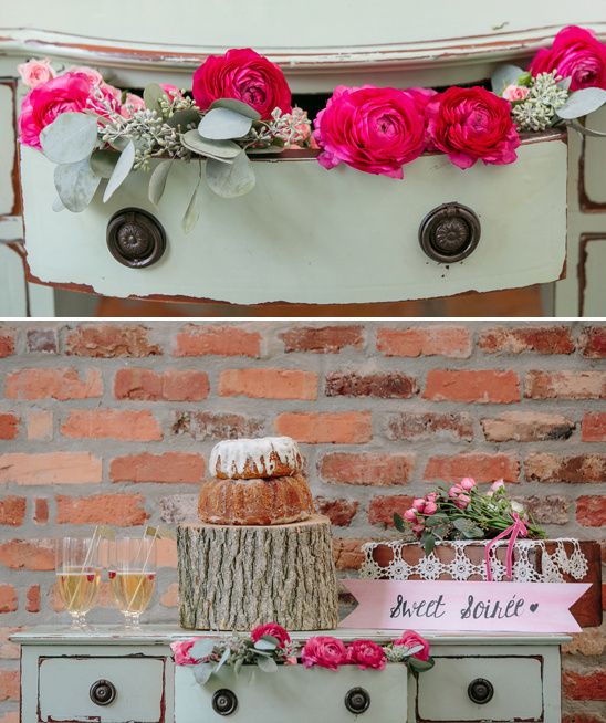 vintage dresser cake table