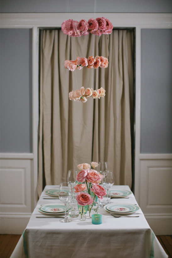 pretty pink rose ombre table