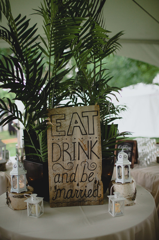 eat drink and be married sign