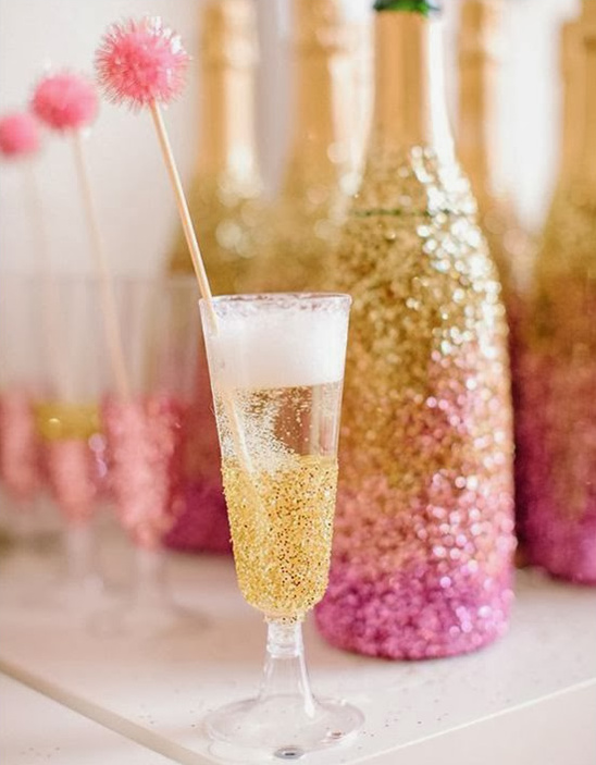 Glittery champagne cocktails