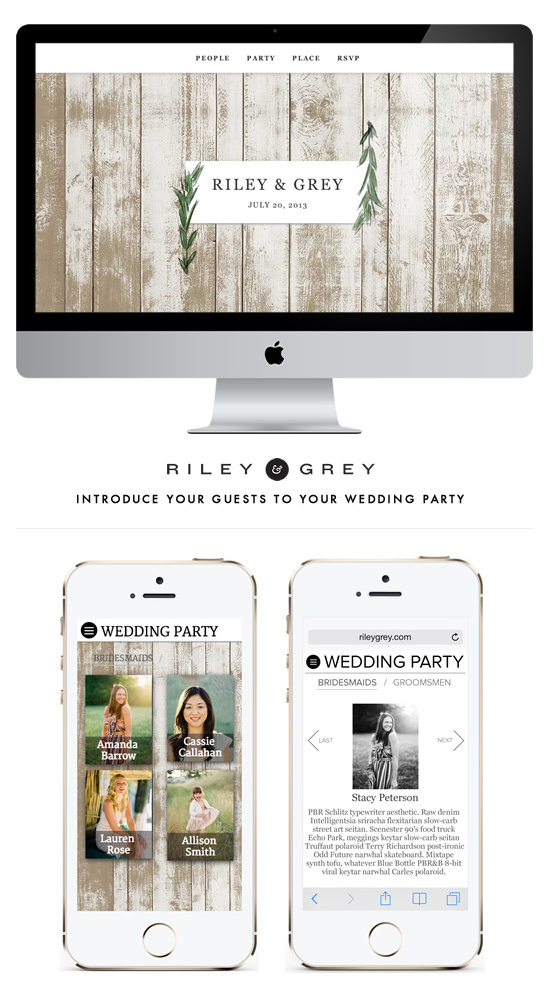 stylish Wedding Websites by Riley & Grey