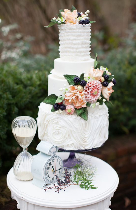 white wedding cake