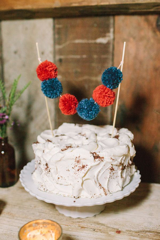 pom pom cake topper