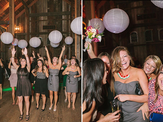 catching the wedding bouquet