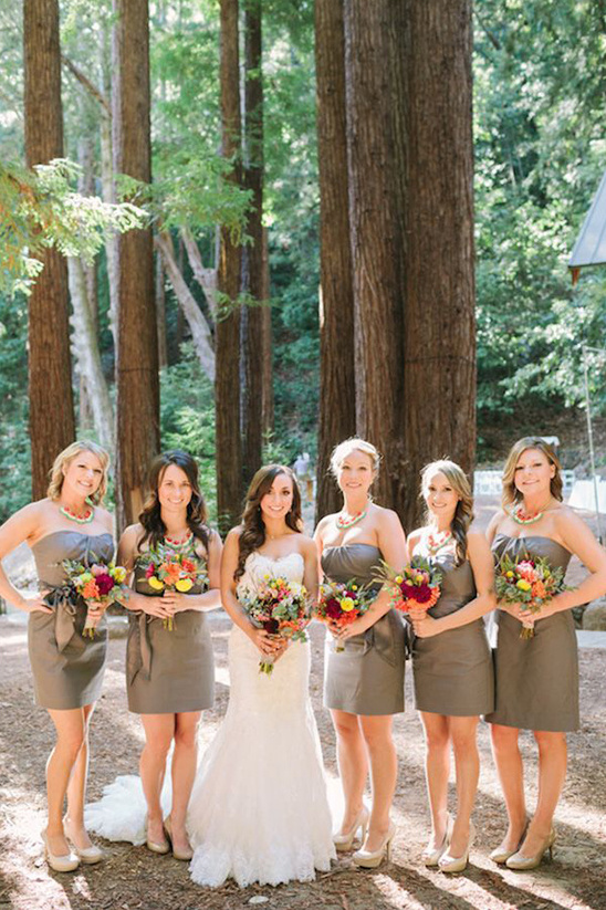 short grey bridesmaids dresses
