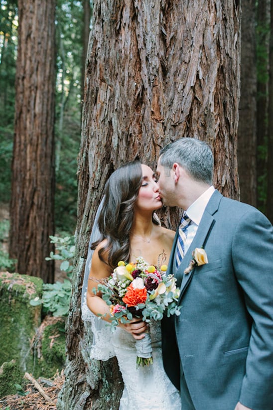 Bold And Bright DIY Wedding In the Woods