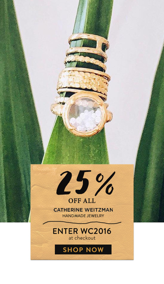Gold stack rings Catherine Weitzman jewelry discount