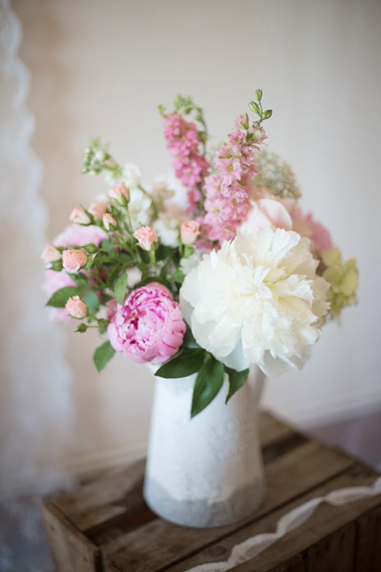 white and pink diy floral decor