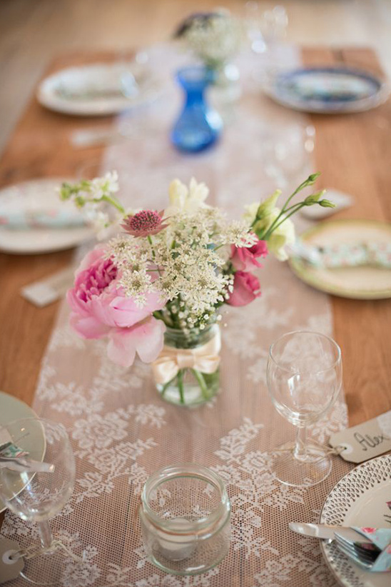diy pink and white floral centerpieces