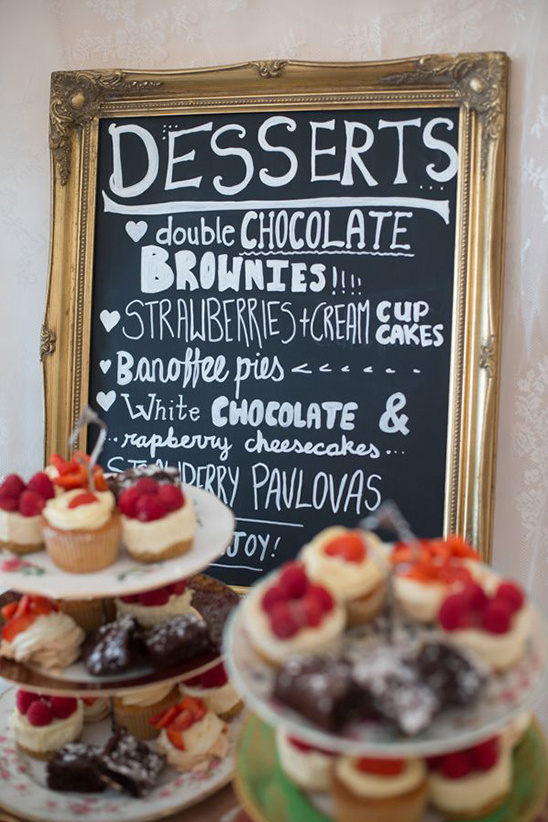 desserts chalkboard sign