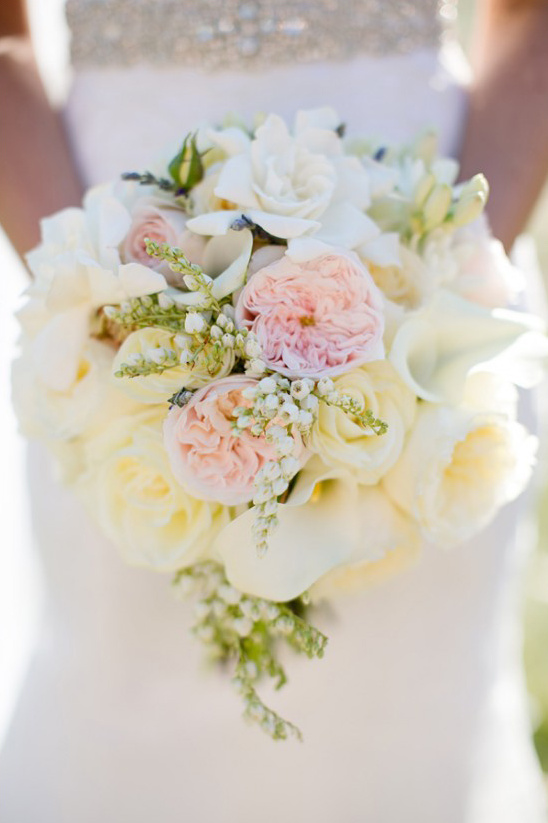 yellow and pink wedding boquet