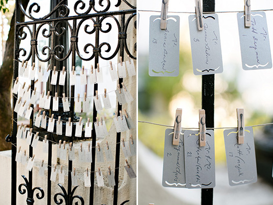 fork knife and spoon clothespins for escort cards