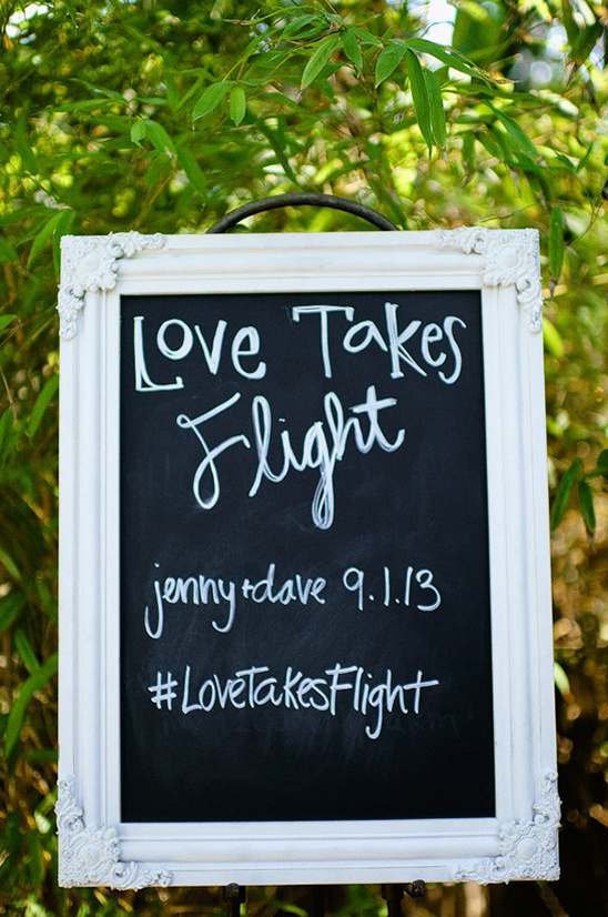 love takes flight chalkboard