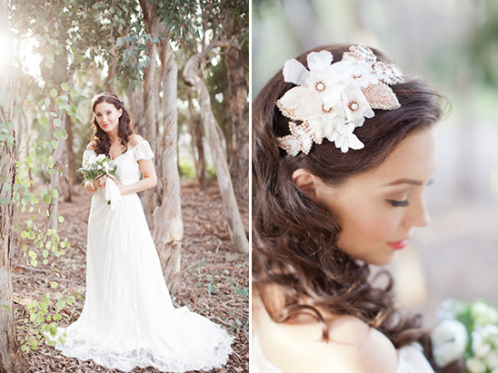 soft bridal looks and hair piece