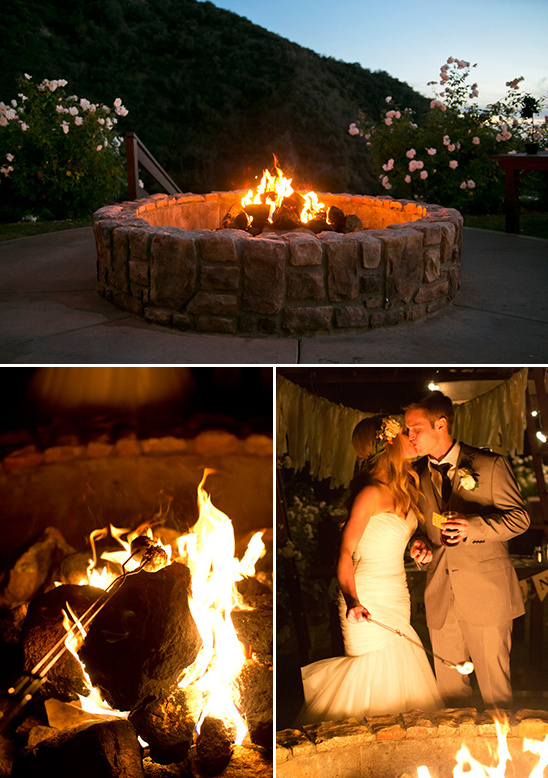 fire pit wedding smores