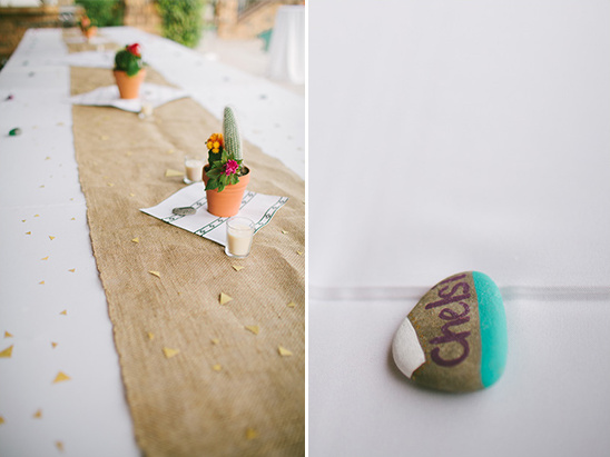painted rocks as place cards
