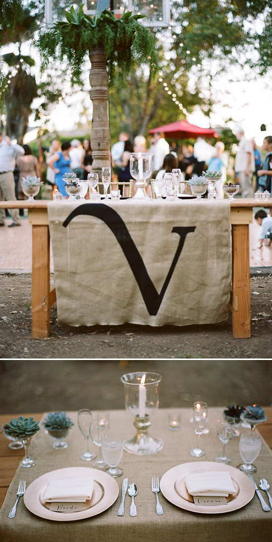 monogrammed sweetheart table