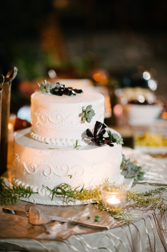simple white wedding cake