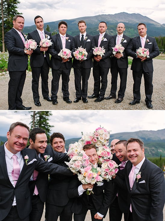 pink and gray groomsmen ideas