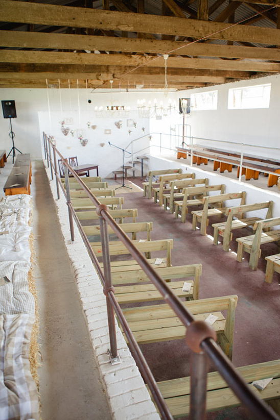 indoor barn ceremony