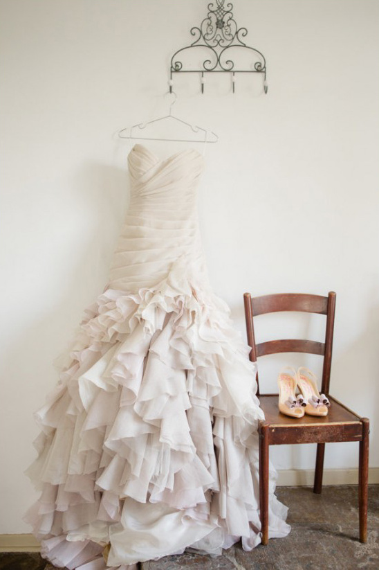 F. Wilson ruffled wedding gown