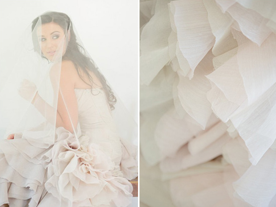 romantic ruffled wedding gown