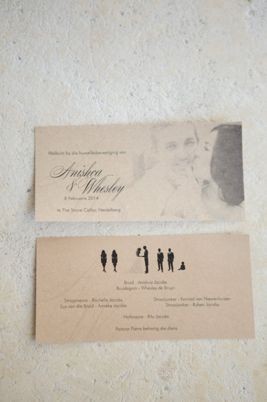 simple brown wedding stationery