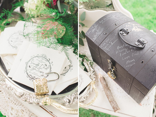 Wedding Guest Book Treasure Chest and Personalized Napkins