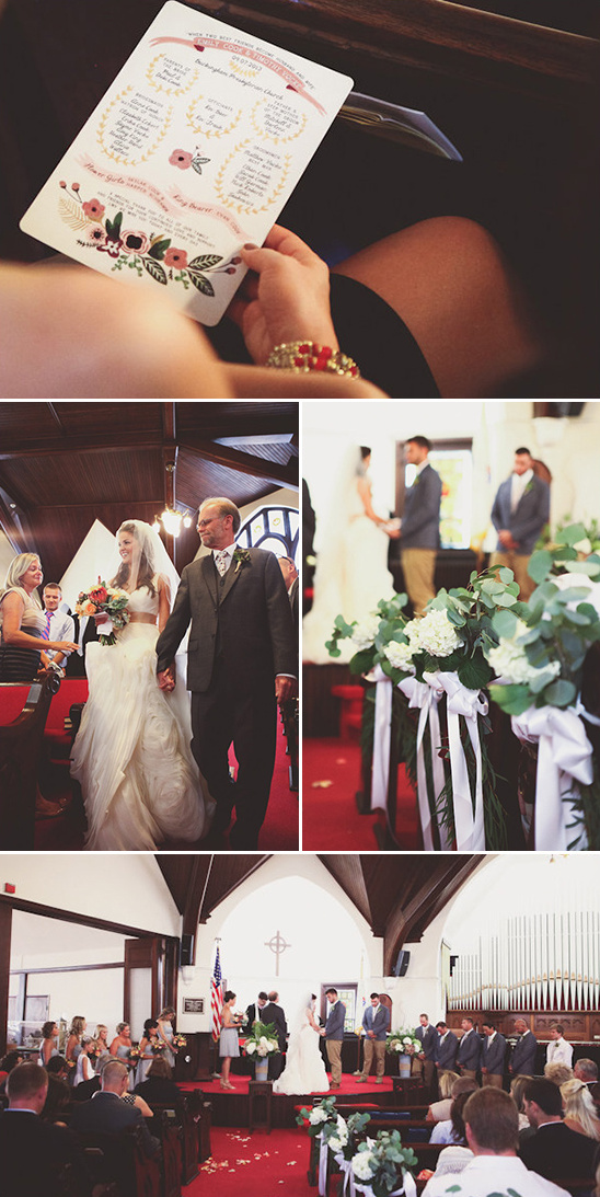 classic chapel wedding with cute programs