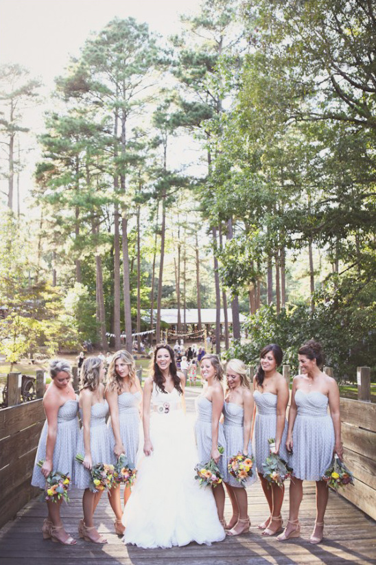 grey polka dot bridesmaid dresses