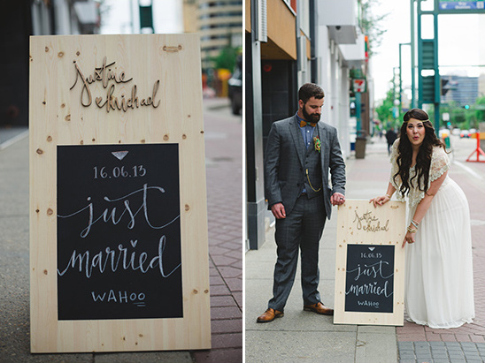 just married sandwich board sign