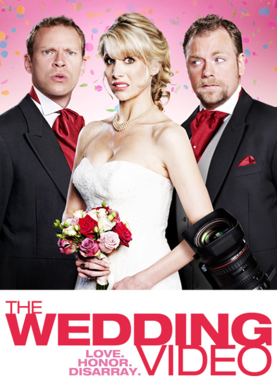 The Wedding Video movie poster showing bride with concerned groomsmen