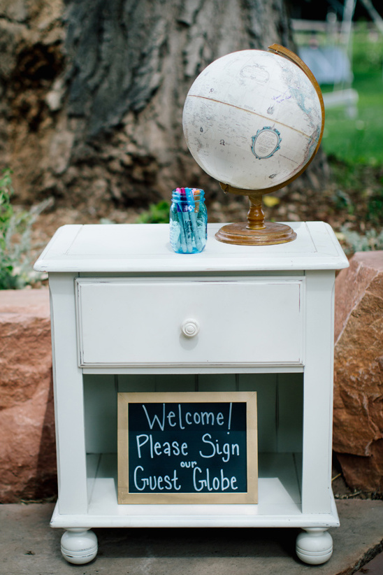 use a globe for your guest book