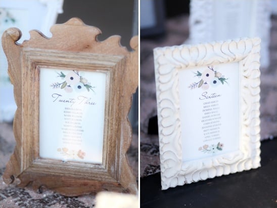 framed table number assignments