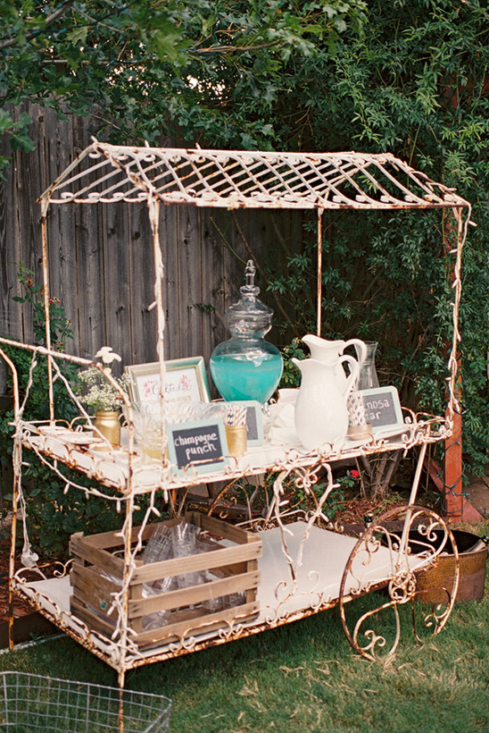 vintage cocktail cart