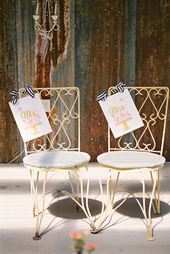 wedding chicks mr and mrs chair signs